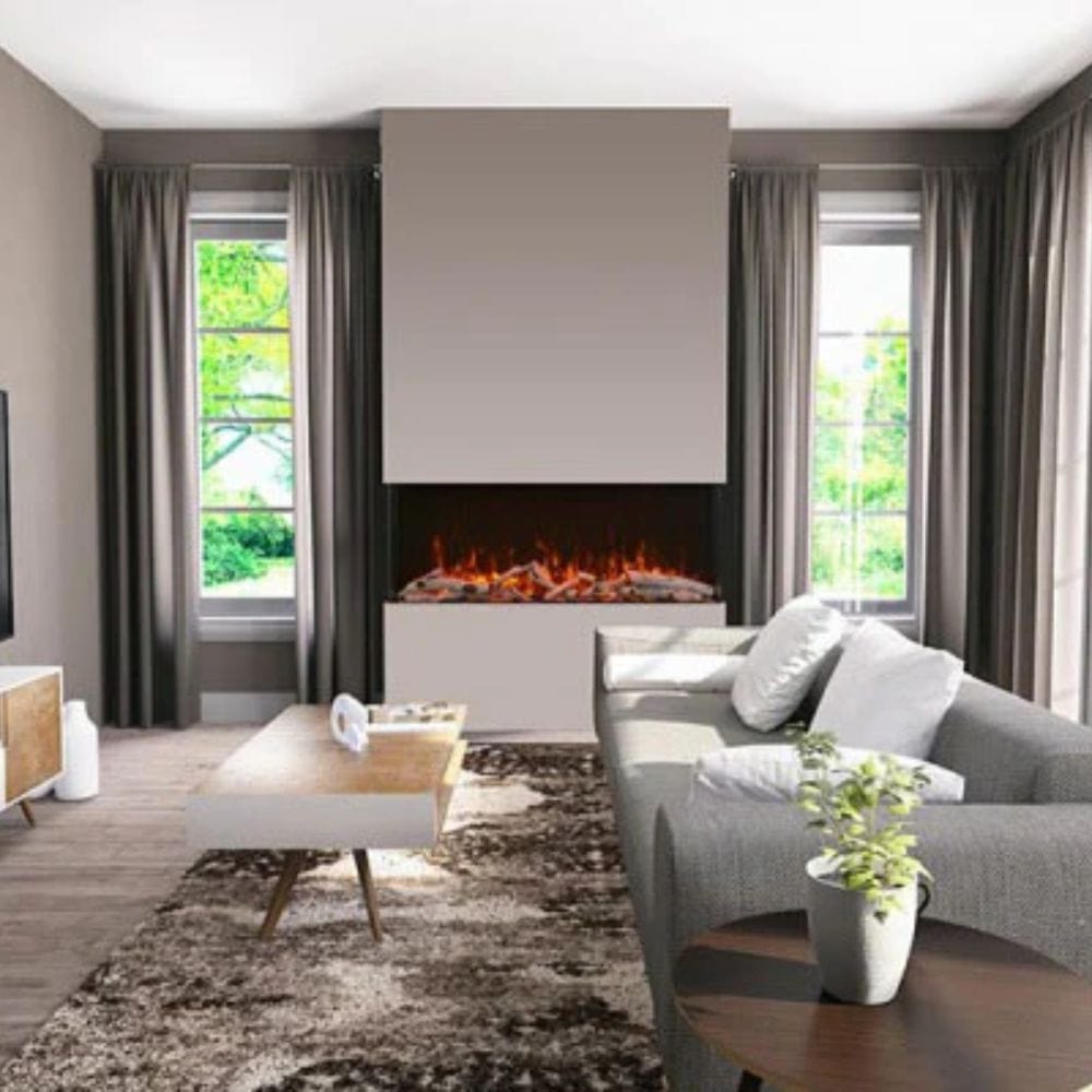 Amantii TRU-VIEW 40-Inch Indoor /Outdoor 3-Sided Electric Fireplace (40-TRU-VIEW-XL) in Loungeroom