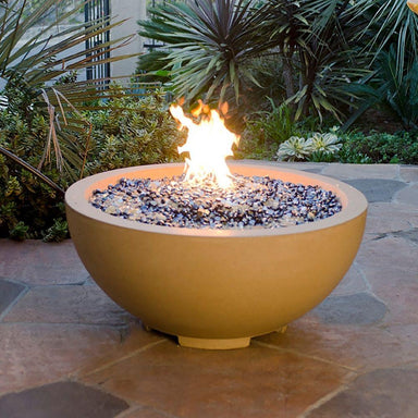 American Fyre Designs 32" Fire Bowl Free Standing Outdoor Gas Fire Pit Lifestyle