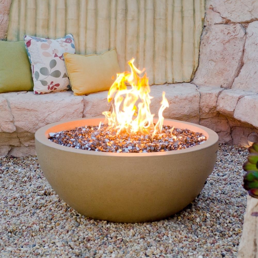 American Fyre Designs 36" Fire Bowl Free Standing Outdoor Gas Fire Pit Lifestyle