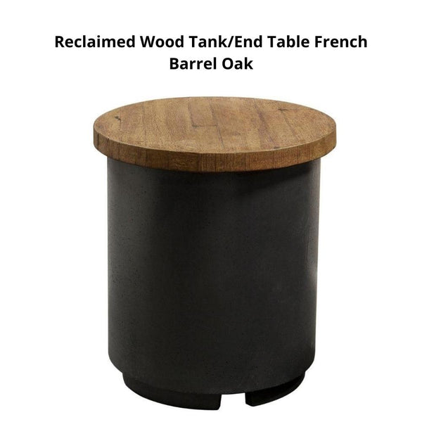 American Fyre Designs Contempo Reclaimed WoodTank/End Table French Barrel Oak - close-up view