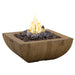 American Fyre Designs Bordeaux 36" Reclaimed Wood Square Gas Fire Pit Bowl