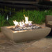 American Fyre Designs Bordeaux 50" Rectangle Outdoor Gas Fire Pit Bowl with Stones and Branches