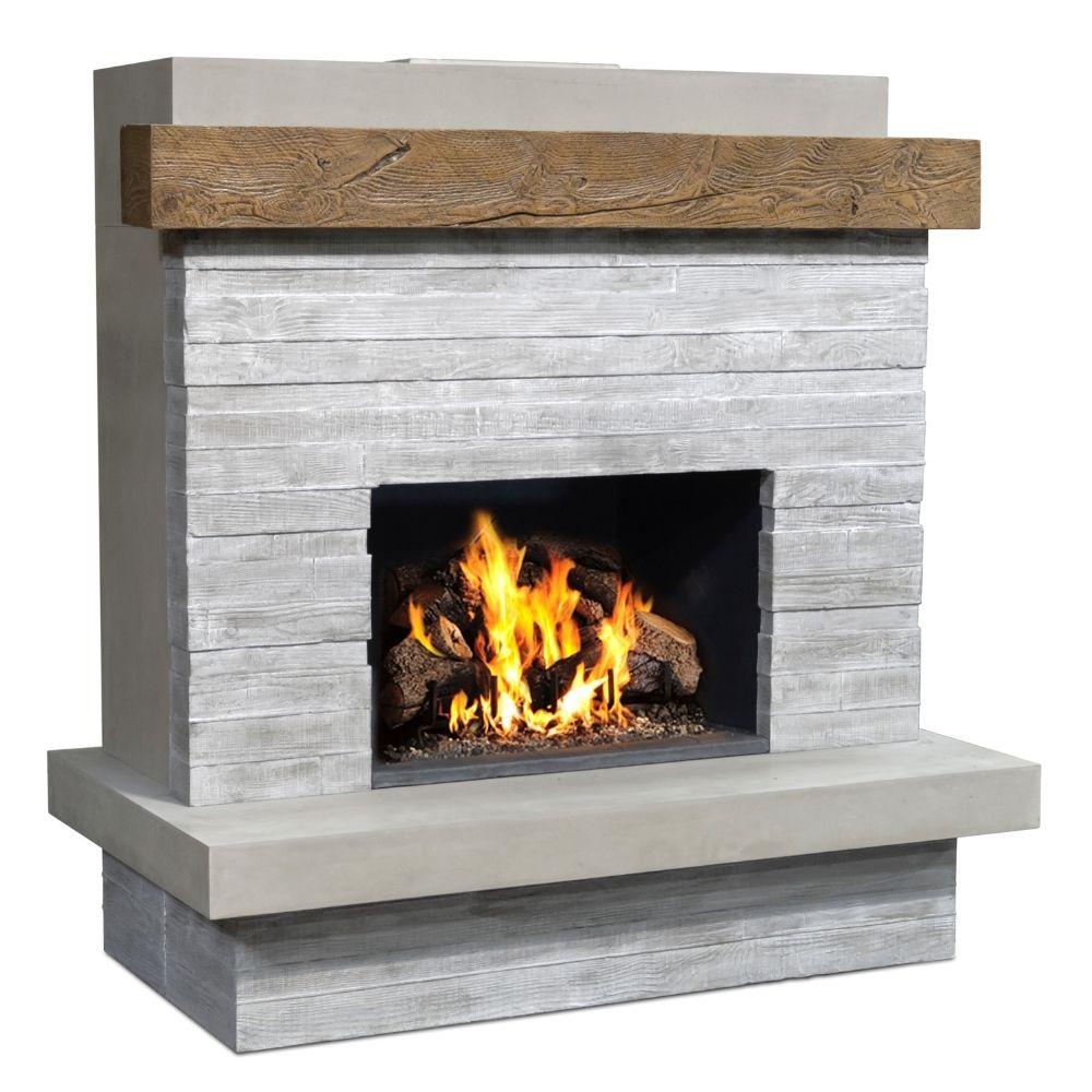 American Fyre Designs Brooklyn 68-Inch Freestanding Outdoor Gas Fireplace French Barrel Oak Key Valve on the RIGHT/Gas Source at the BACK