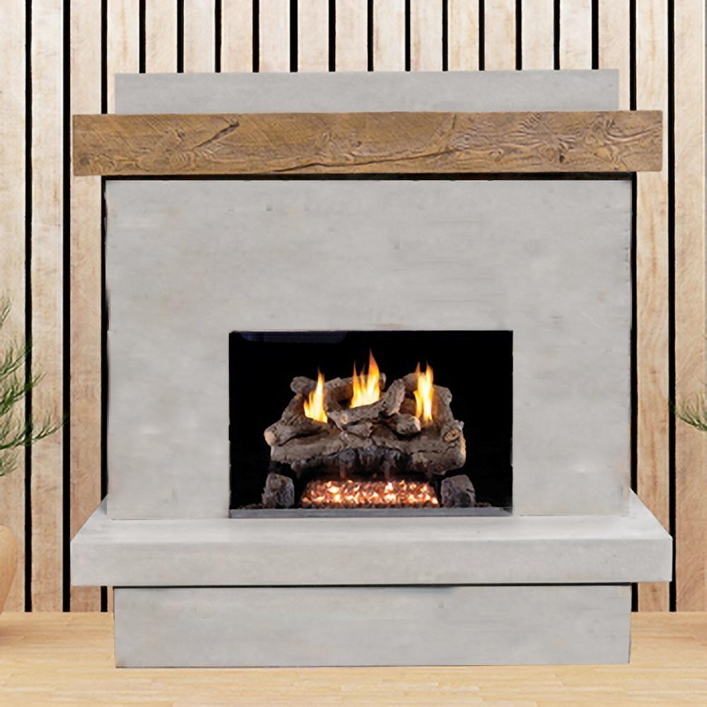American Fyre Designs Brooklyn Smooth 68" Free Standing Outdoor Gas Fireplace Lifestyle