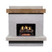 American Fyre Designs Brooklyn Smooth Gas Fireplace with French Barrel Oak Mantel