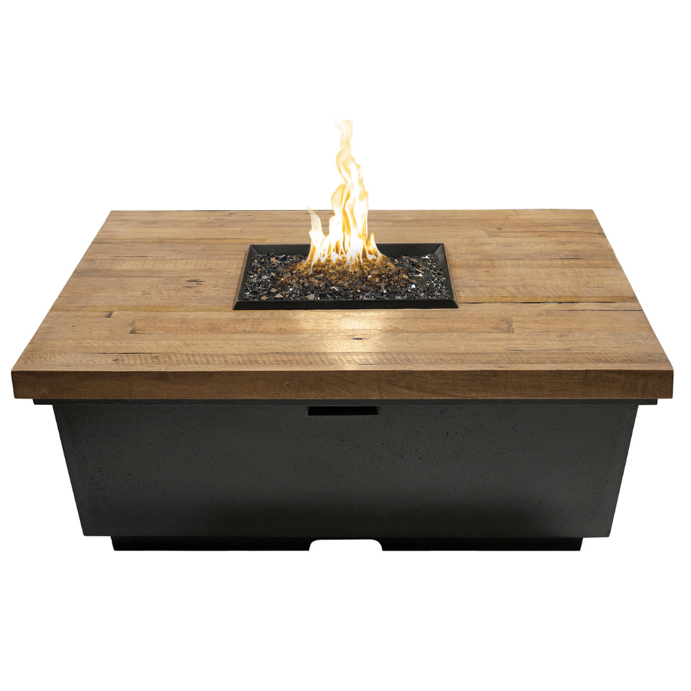 American Fyre Designs Contempo 44" Reclaimed Wood Square Gas Fire Pit Table