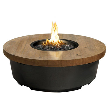 American Fyre Designs Contempo 47" Reclaimed Wood Round Gas Fire Pit Table