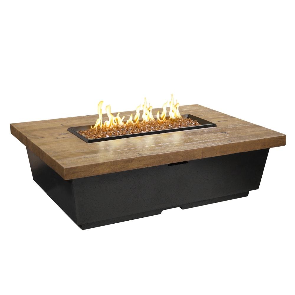 American Fyre Designs Contempo 54" Reclaimed Wood Rectangular Gas Fire Pit Table