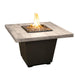 American Fyre Designs Cosmopolitan 36" Reclaimed Wood Square Gas Fire Pit Table Silver Pine