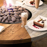 Cosmopolitan 48" Reclaimed Wood Round Gas Fire Pit Table Finish Comparison