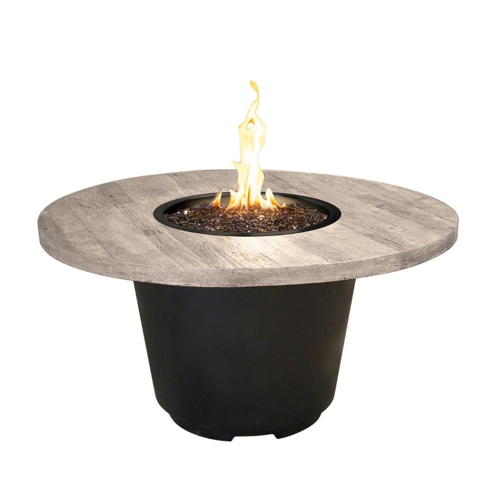 American Fyre Designs Cosmopolitan 48-Inch "Reclaimed Wood" Round Gas Fire Pit Table