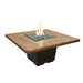American Fyre Designs Cosmopolitan 60-Inch "Reclaimed Wood" Square Gas Fire Pit Dining Table in French Barrel Oak