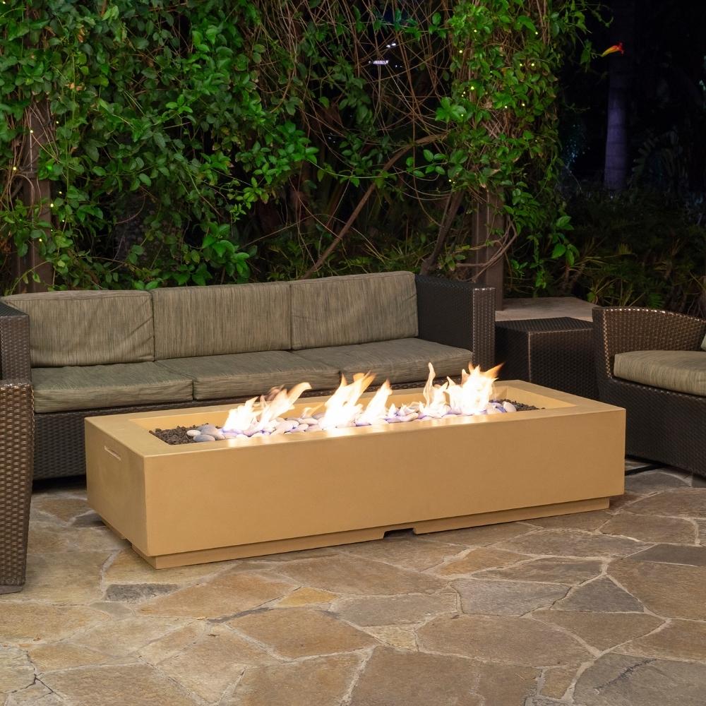 Fire Pit with Mixed Greige & Cloud Creekstones