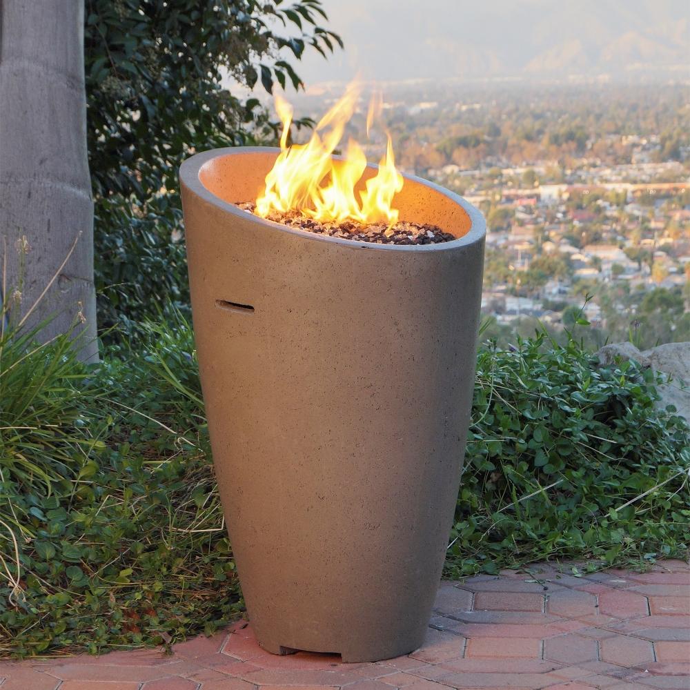 American Fyre Designs Eclipse 23" Free Standing Outdoor Gas Fire Urn Lifestyle