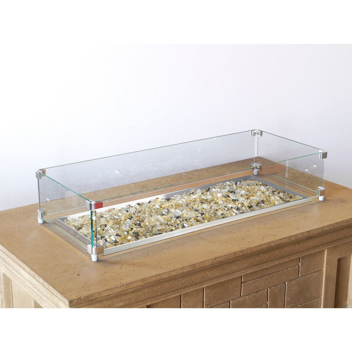 Glass Wind Guard for Rectangular and Milan  Gas Fire Pits