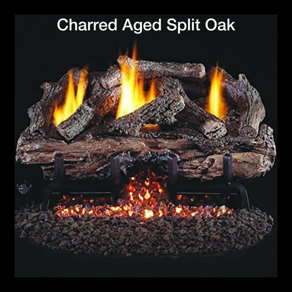 Charred Aged Split Oak Gas Log Insert