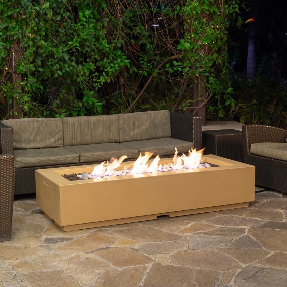 American Fyre Designs Louvre 72" Rectangular Gas Fire Pit in Patio