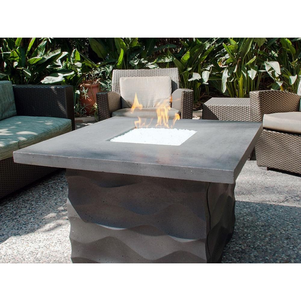 American Fyre Designs Voro 36" Square Gas Fire Pit Table in Outdoor Patio