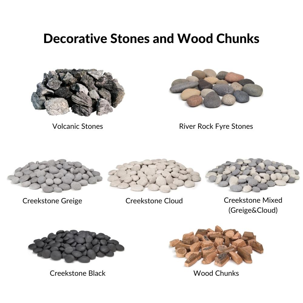 Optional Decorative Stones and Wood Chunks