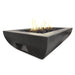 American Fyre Designs Bordeaux 50-Inch Rectangular Concrete Gas Fire Bowl in Black Lava