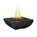 American Fyre Designs Bordeaux Petite 30-Inch Square Concrete Gas Fire Bowl in Black Lava