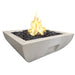 American Fyre Designs Bordeaux Petite 30-Inch Square Concrete Gas Fire Bowl in White Aspen