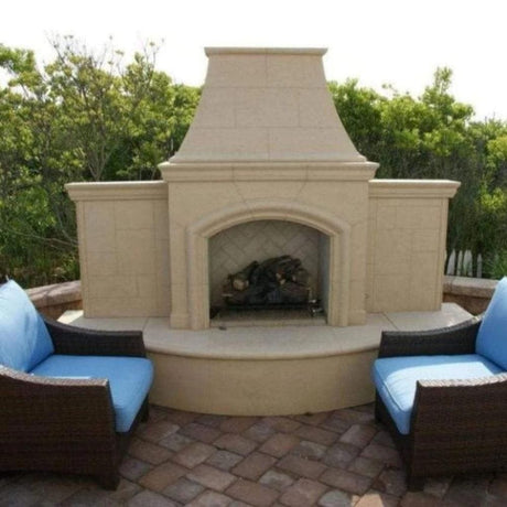 American Fyre Designs Grand Phoenix 113-Inch Free Standing Outdoor Gas Fireplace in Outdoor Patio