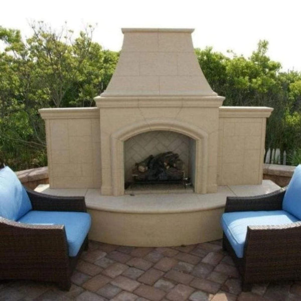 American Fyre Designs Grand Phoenix 113-Inch Free Standing Outdoor Gas Fireplace in Outdoor Patio