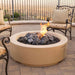 American Fyre Designs Louvre 48-Inch Round Gas Fire Pit in Outdoor Deck