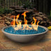 American Fyre Designs Marseille 24-Inch Round Concrete Gas Fire Bowl Outdoors