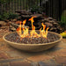 American Fyre Designs Marseille 48-Inch Round Concrete Gas Fire and Water Bowl Outdoors