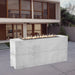 American Fyre Designs Milan Tall White Aspen Fire Pit Table in modern backyard