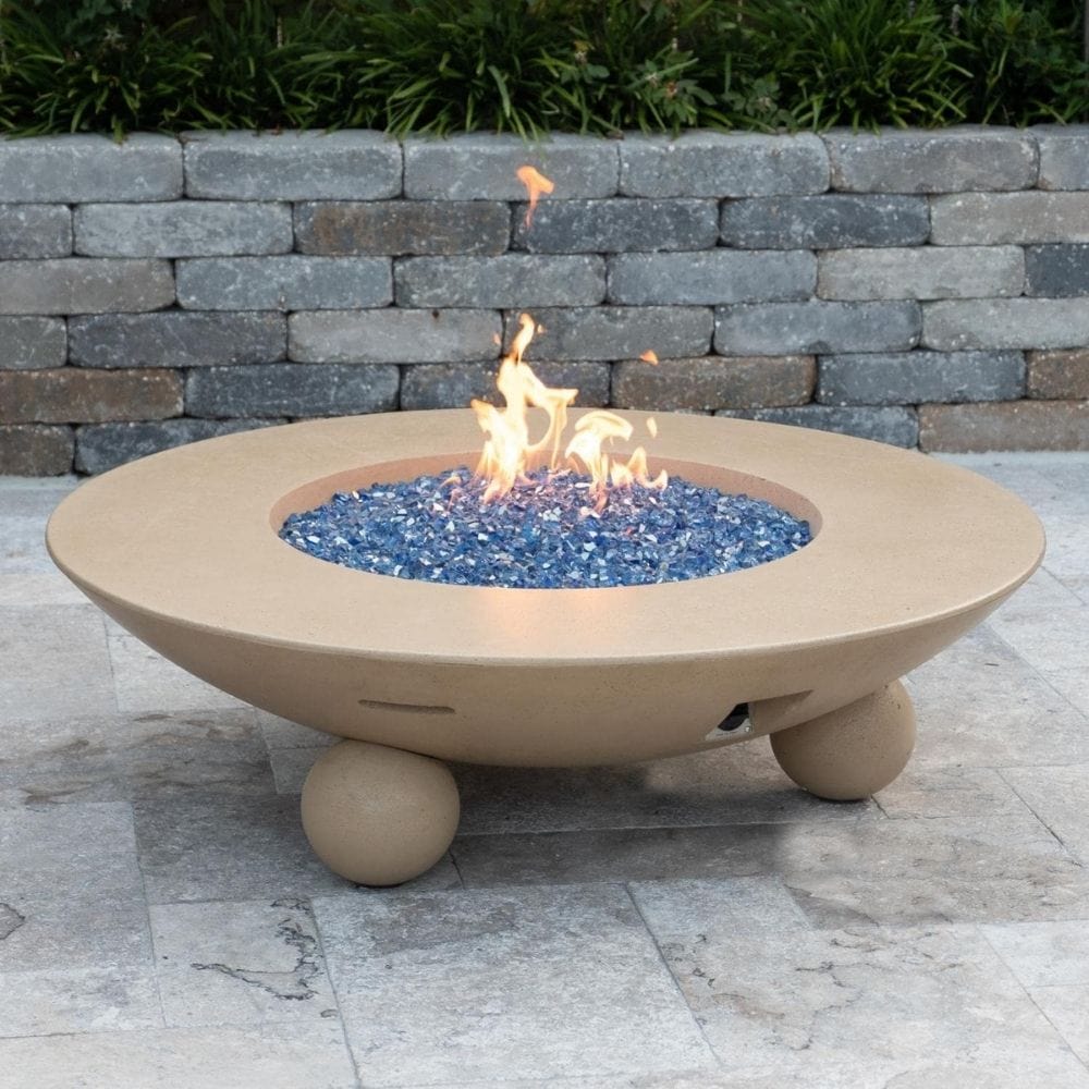 American Fyre Designs Versailles 54-Inch Round Gas Fire Pit Table in Cafe Blanco