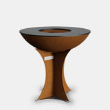 Arteflame 20-Inch Tall Euro Base Corten Steel Fire Pit with Cooktop without  Grill grate