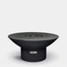 Arteflame 18-Inch Tall Matte Black Low Round Base Fire Pit with Cooktop and Grill Grate