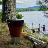 Arteflame One Series 20" Corten Steel Fire Pit with Cooktop and Optional Grill Stand