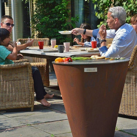 Arteflame One Series 30" Corten Steel Fire Pit for Backyard BBQ