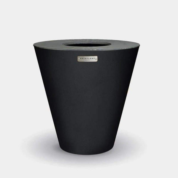 Arteflame One Series 30" Corten Steel Fire Pit with Cooktop in Matte Black