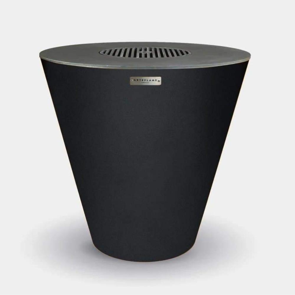 Arteflame One Series 40" Matte Black Fire Pit with Cooktop & Optional Grill Grate