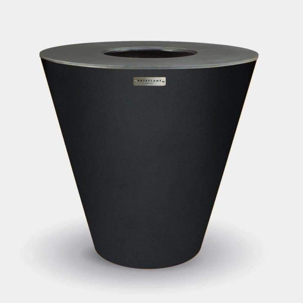 Arteflame One Series 40" Corten Steel Fire Pit with Cooktop in Matte Black