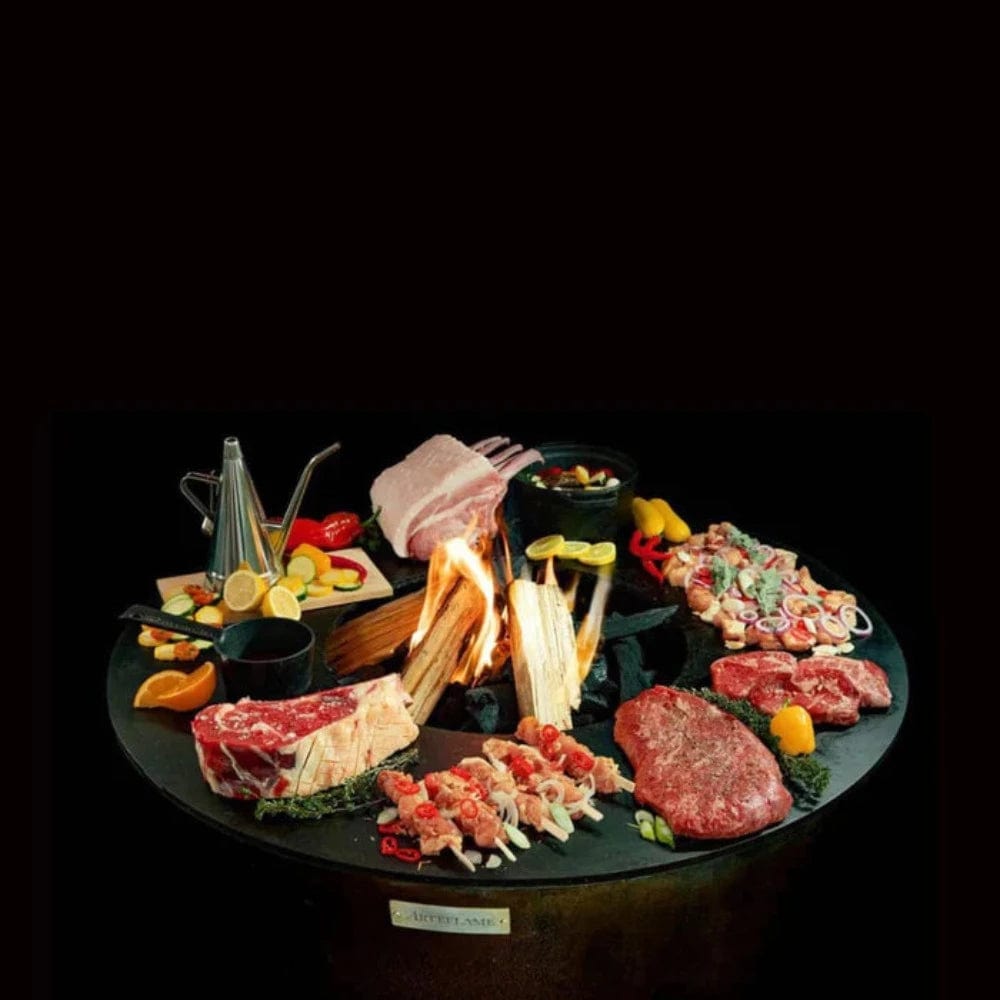 various meat and vegetables on the Arteflame One Series Grill