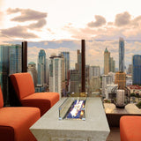 Athena Olympus Rectangular Concrete LP Fire Pit Table in Bone