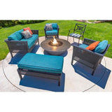 Athena Olympus Round Concrete Gas Fire Pit Table in Outdoor Patio