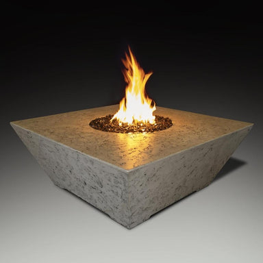 Athena Olympus Square Concrete Gas Fire Pit Table in White