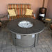 AZ Patio Heaters Brushed Wood Aluminum 44" Round Gas Fire Pit Table with Round Burner and Fireglass in Patio