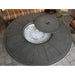 AZ Patio Heaters Brushed Wood Aluminum 44" Round Gas Fire Pit Table with Round Burner and Fireglass