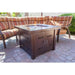 AZ Patio Heaters Hammered Bronze 38" Square Gas Fire Pit Table in Patio setting