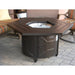 AZ Patio Heaters Hammered Bronze 45" Hexagon Gas Fire Pit Table with Glass in Courtyard