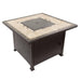 AZ Patio Heaters Marble Tile 40" Square Gas Fire Pit Table (GFT-51030A) with Cover