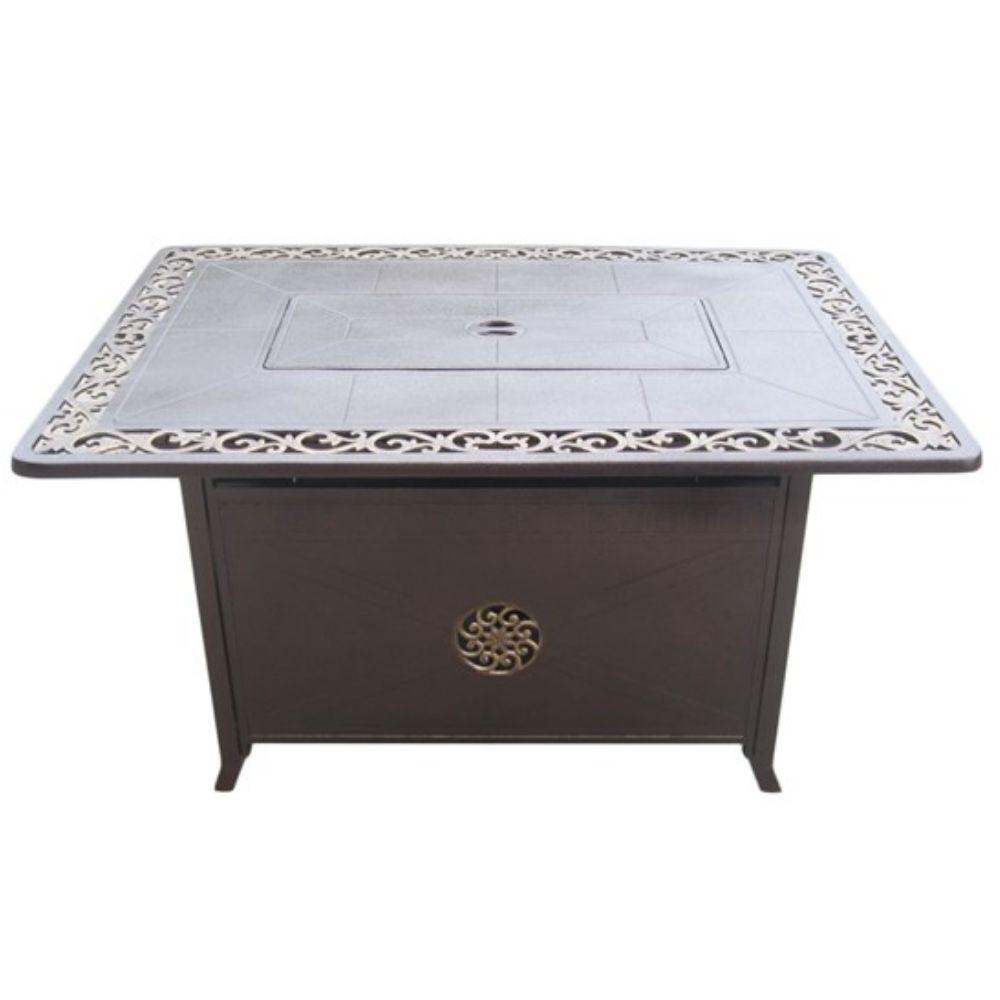 AZ Patio Heaters Scroll Design 50" Rectangular Gas Fire Pit Table (FS-1212-T-10) top view